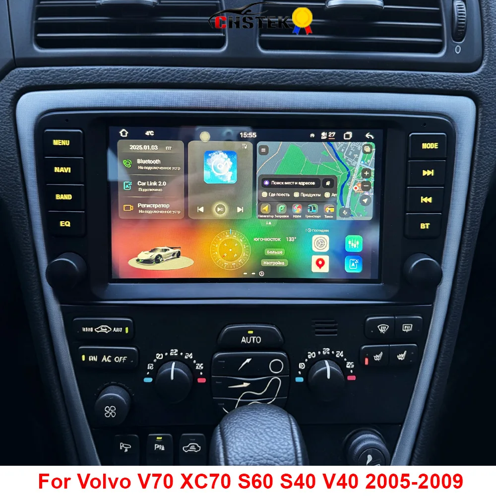 CHSTEK Carplay Android 14 Autoradio für Volvo V70 XC70 S60 S40 V40 2005 2006 2007 2008 2009 GPS WIFI 4G RDS Head Unit Autoradio