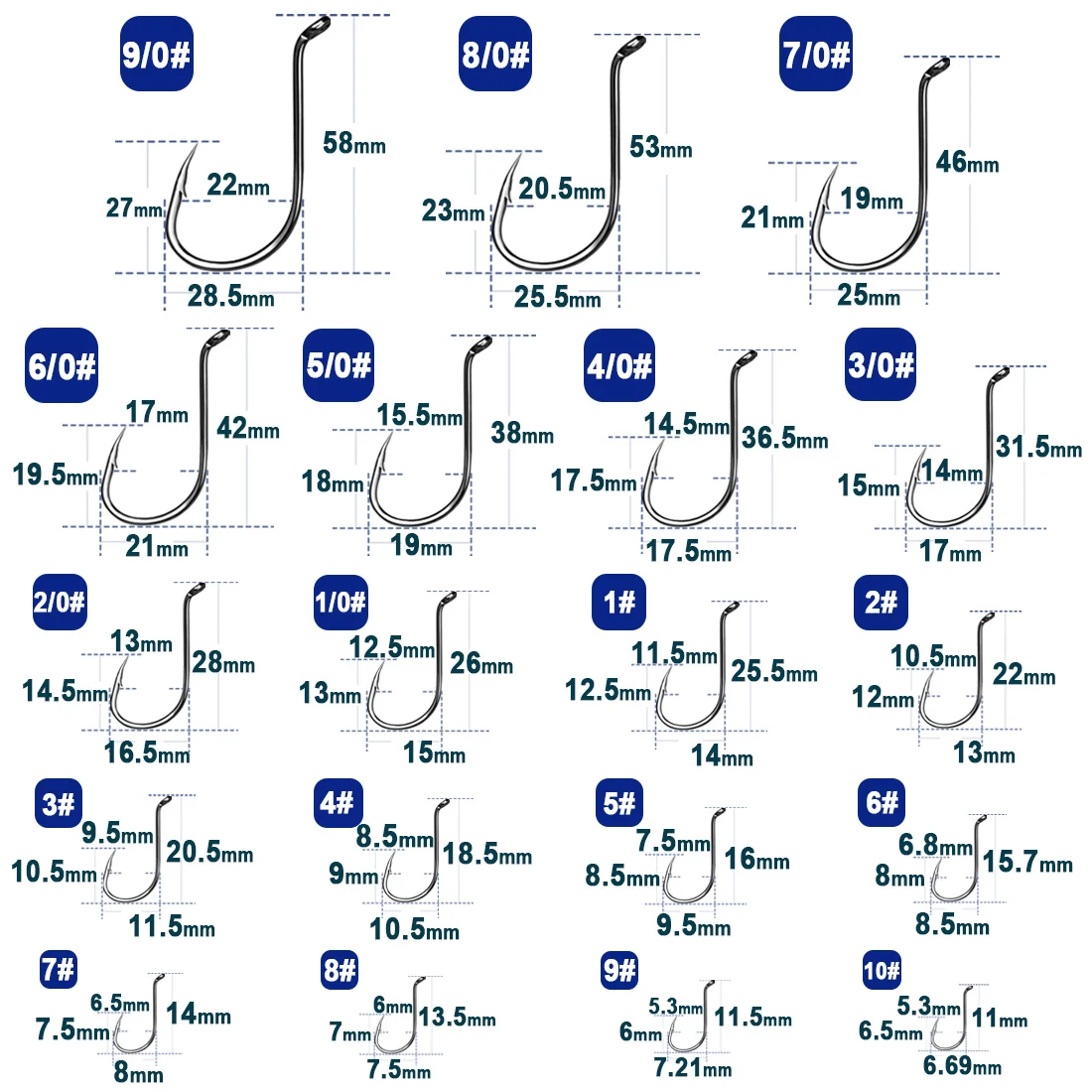 9KM Anzuelo Pulpo con puas negras duraderas para agua dulce y salada