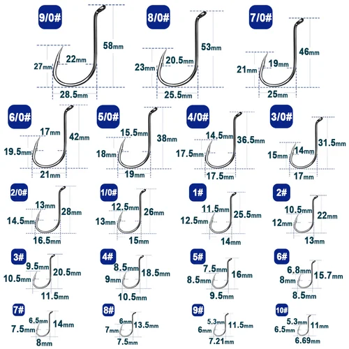 Imagen 2 del producto Anzuelo de pesca de pulpo de 9KM, Señuelos de Pesca de carpa de mar, anzuelos de púas negros, 50 ~ 100 Uds., anzuelos de gusano, aparejos de agua dulce y salada
