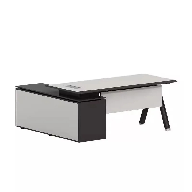 

Стол для менеджера уровня E0, комбинация офиса и стула для босса, простой современный модный белый дизайн