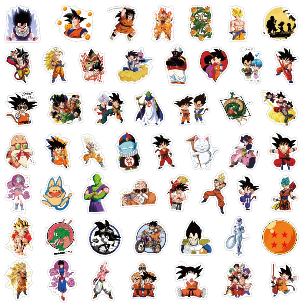 10/30/50pcs Dragon Ball Son Goku Cartoon Stickers Water Bottle Luggage Guitar Car Cool Classic Anime Graffiti Kid Decals for Toy