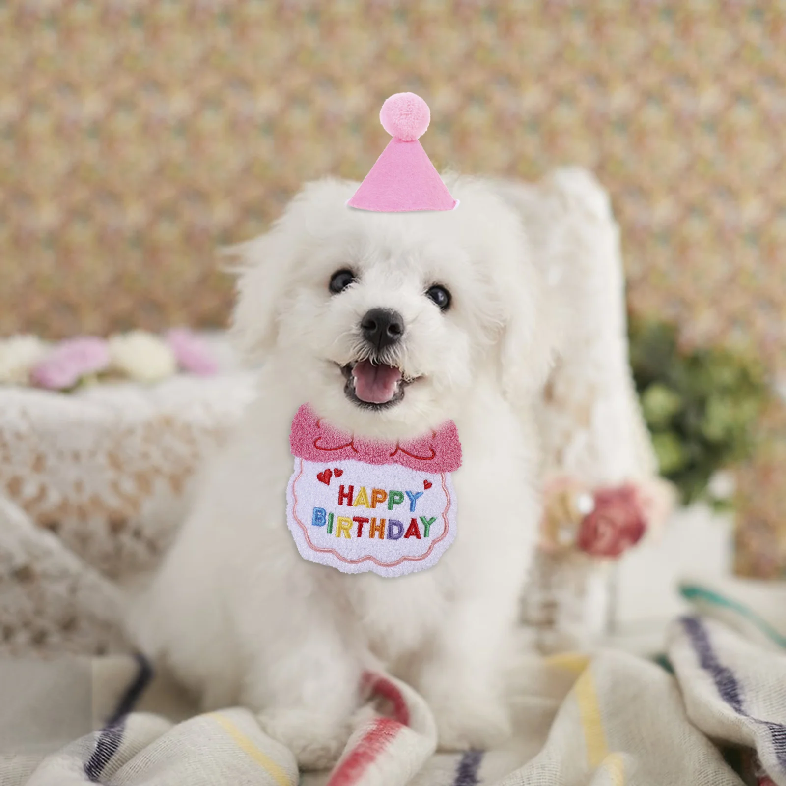 

1 Set Birthday Cat Hat Wear-Resistant Dog Hat Portable Puppy Costume Pet Supplies Adjustable Birthday Party Decoration Reusable