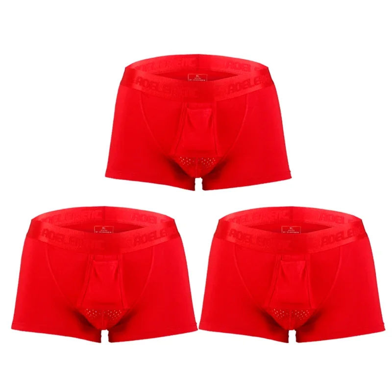 

3pcs Bullet separate underwear Men's ventilated summer dry underpants Ice silk bag ice healthy boxers