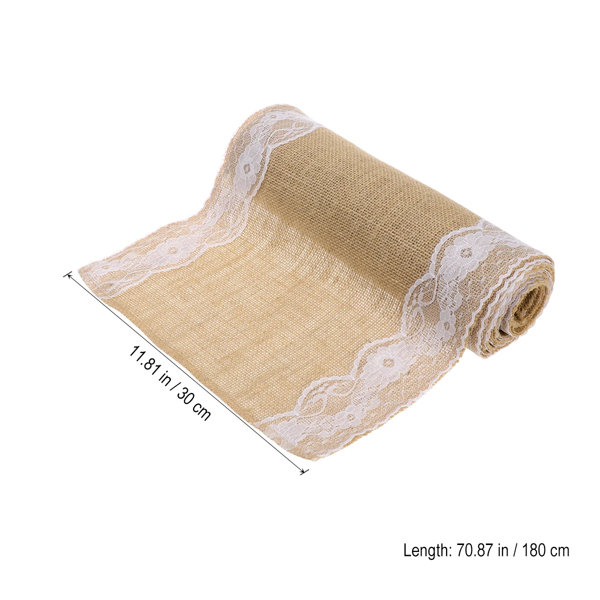 

Lace Table Runner Burlap Flag Decorative Jute Farmhouse Ornament Chic Wedding Party Cream Design Exquisite Edges Knitted