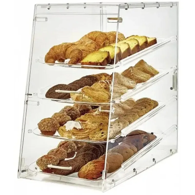 Winco ADC-4 4-Tier Pastry Display Case, Acrylic,Clear,Medium