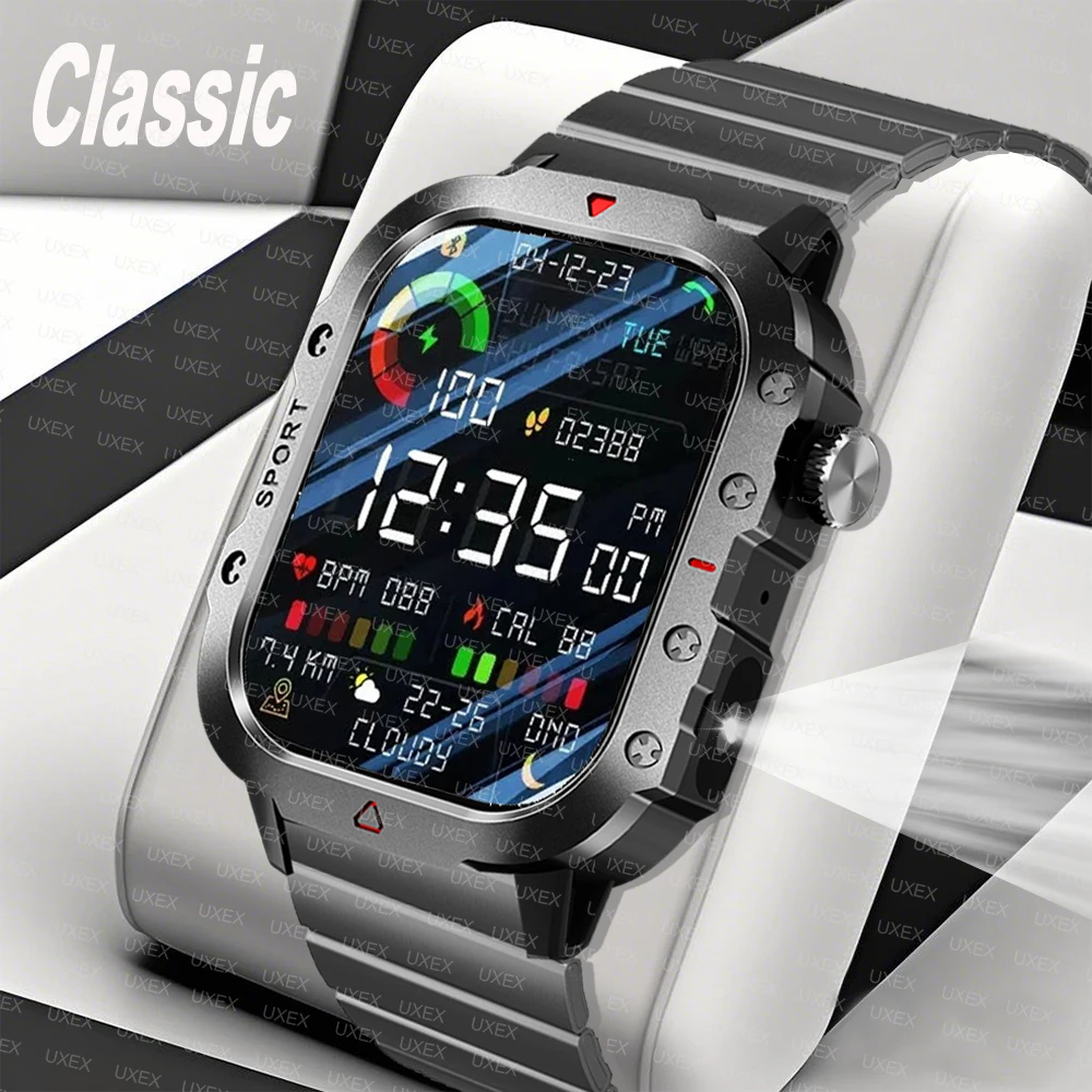 

2026 Мужские спортивные умные часы на открытом воздухе, 2,01-дюймовый HD-экран, праздничные подарки, Bluetooth-разговорные умные часы для женщин, светодиодный фонарик