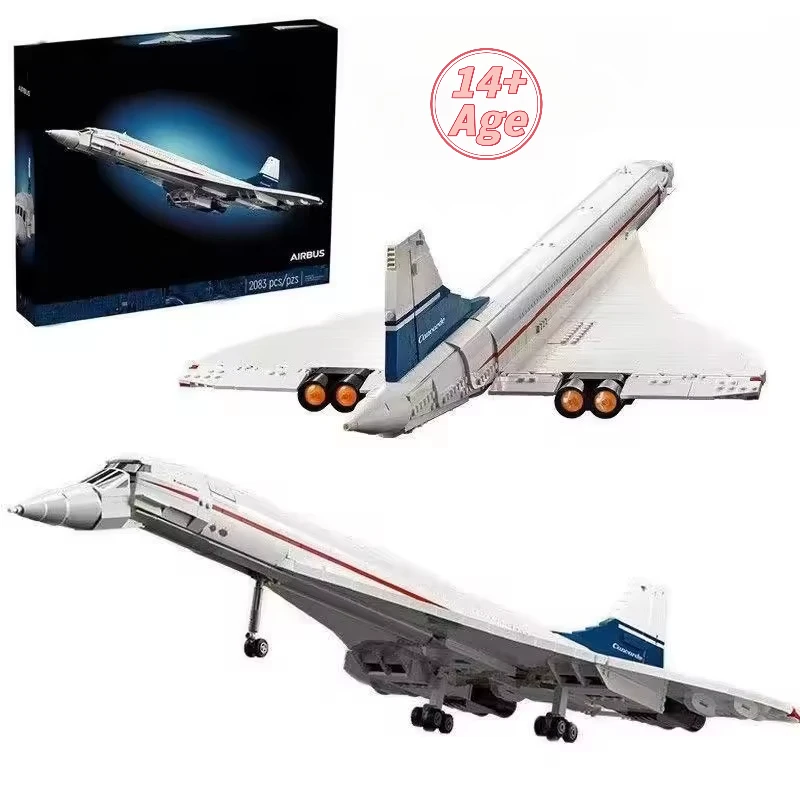 

Набор для сборки самолета Airbus Concorde, 2083 детали, первый в мире сверхзвуковой пассажирский самолет, авиационные космические блоки 10318, конструктор, игрушки для детей, подарки