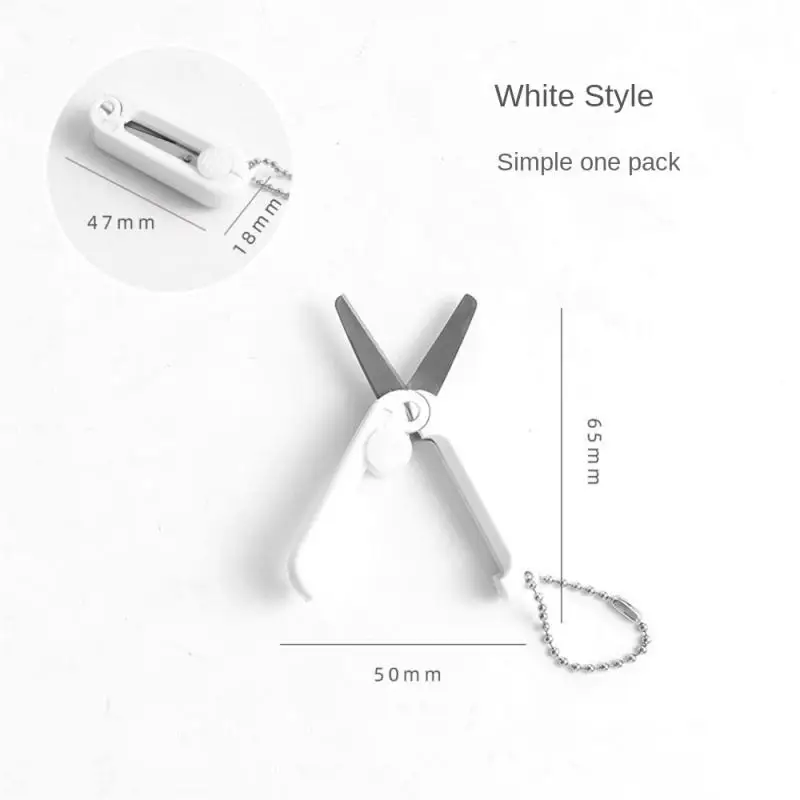 Cute Mini Portable Scissors Simple Folding Paper Cutter Student Stationery Scissor School Office Supplies Multifunction Keychain