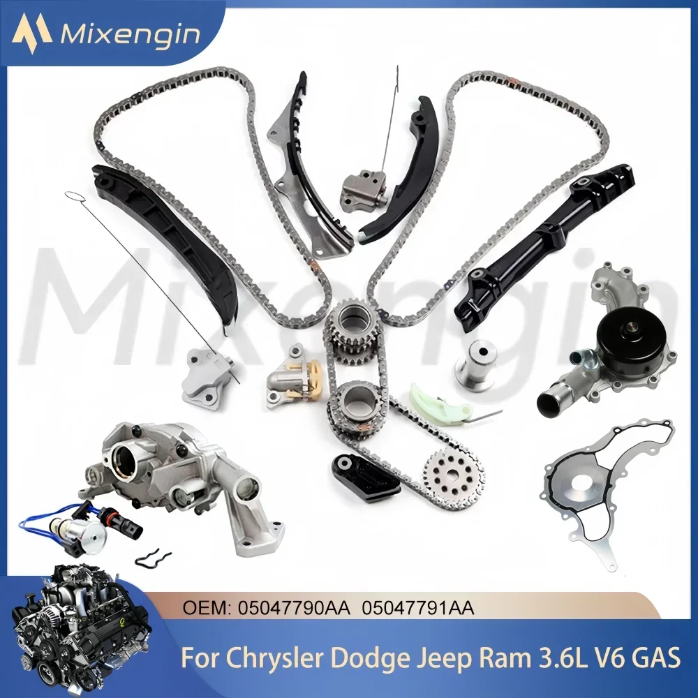 Auto Engine Parts Timing Chain Rebuild Overhaul Kit Oil Water Pump For 2011-2022 Chrysler Dodge Jeep Ram 3.6L V6 GAS 05047790AA