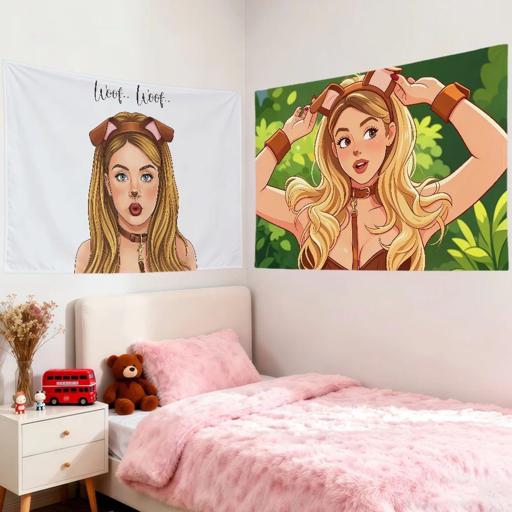 Bannière décorative murale pour chambre, dortoir, camping, maison, fête, extérieur, club, avec motifs TV, e-Euphoria, meme, Woof Woof Doggie, c-Cassie, drapeau, cadeau