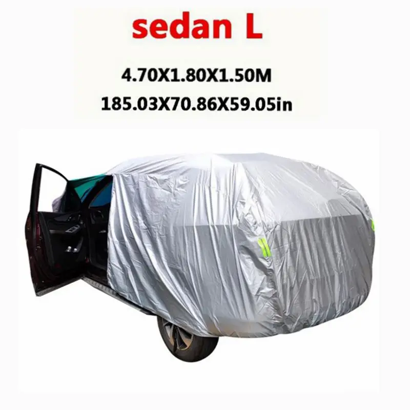 Universele Suv/Sedan Full Car Covers Buitenshuis Regen Sneeuw Bescherming Uv Auto Paraplu Zilver S-XXL Auto Case Cover