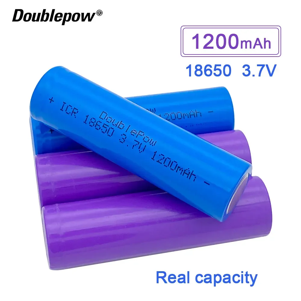 NEW Doublepow 18650 battery 3.7V 1200mAh  Li-ion rechargeable  battery TURE CAPACITY FOR LANTERN