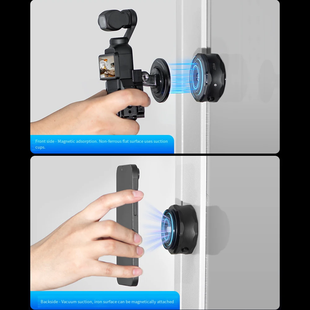 Sports Camera Magnetic Bracket Type-C Rechargeable Vacuum Electric Suction Cup For DJI Pocket 3/Action5/instaX4 Camera Parts