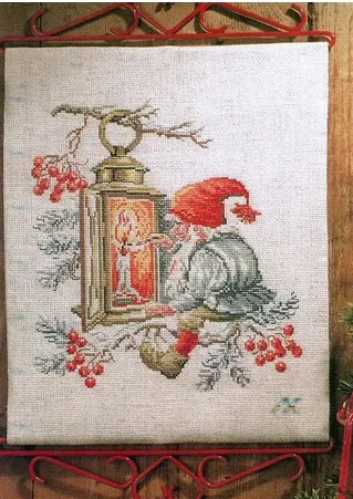 Lovely Counted Cross Stitch Kit, Santa on Cherry Tree, Light a Fire Candle, Christmas Father, Top Quality, Beautiful