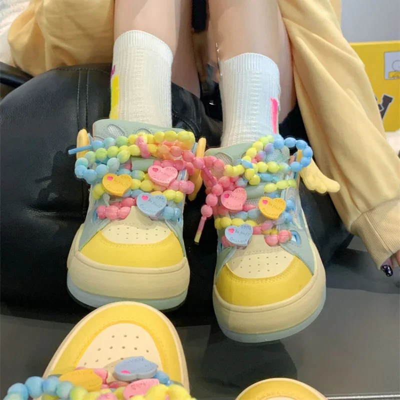 Sanrio Dopamine Candy Wings Wear Board Ins studente stagione di apertura coppia Casual scarpe bianche accessori per bambole piattaforma