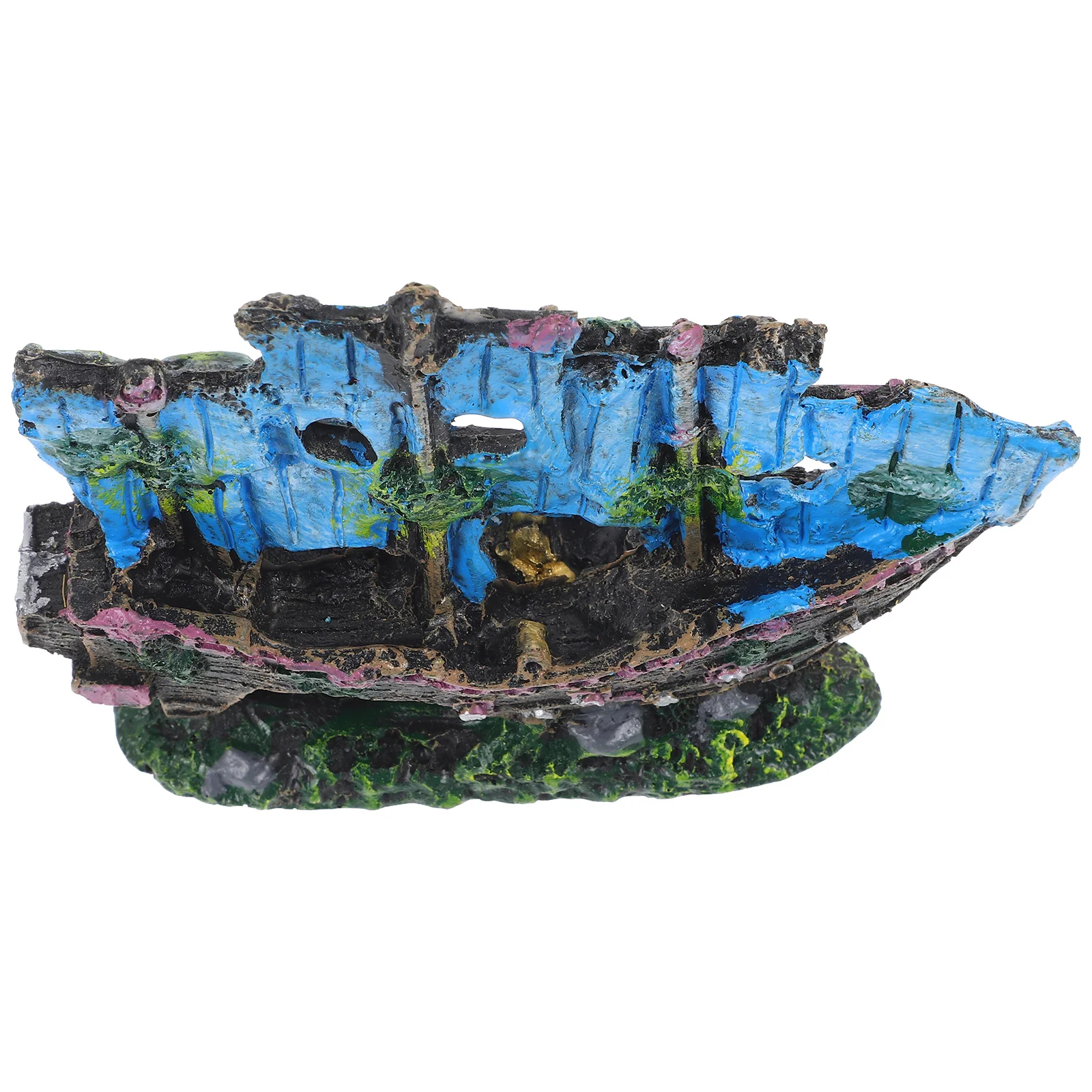 

Sunken Ship Decoration Resin Aquarium Ornament Fish Tank Hiding Place Wreck Modeling Simulation Craft Underwater Decor