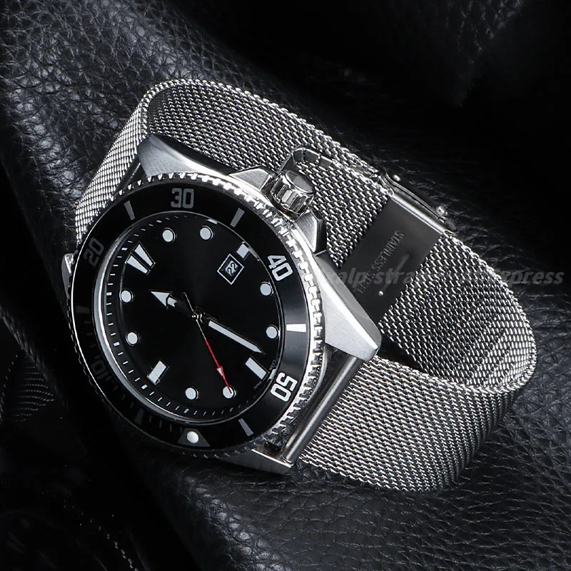 8/10/12/14/15/16/18/19/20/21/22/24mm All Size Milanese Watch Band for DW 0.6mm Mesh Stainless Steel Strap Double Safety Buckle