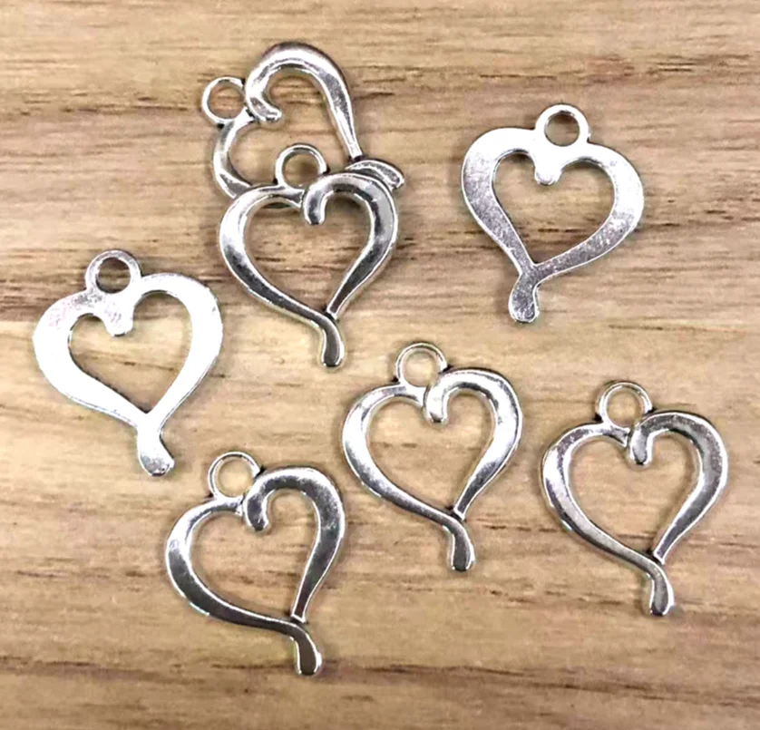 

35pcs 18*14mm Zinc alloy metal heart shaped pendants for handmade HW3155