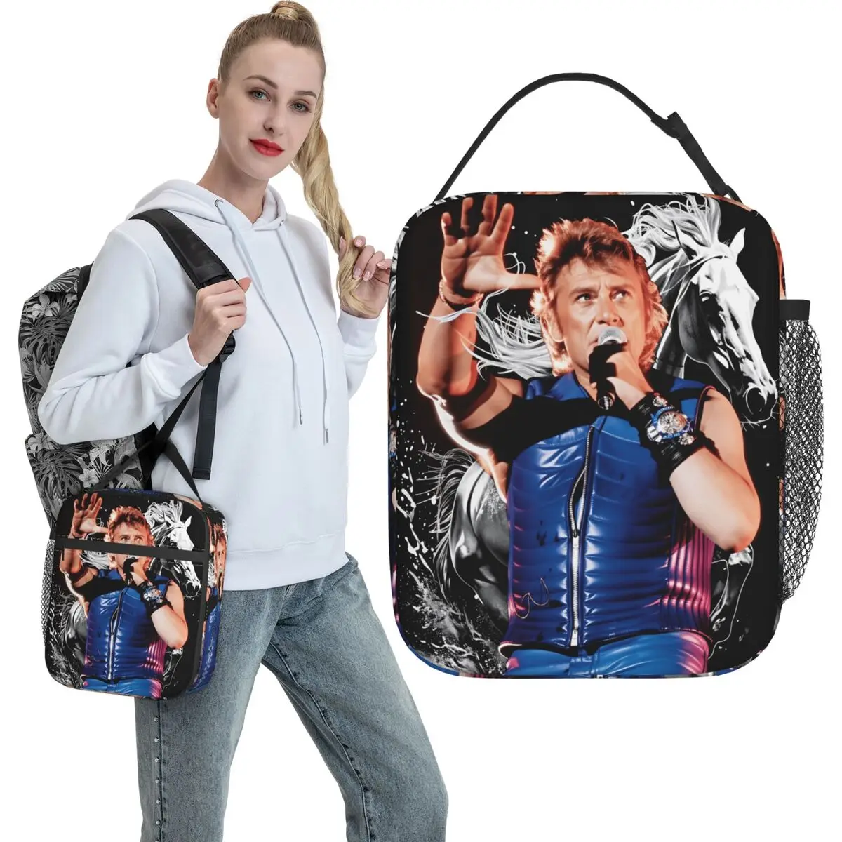

3D-печать Johnny Hallyday Rock Star Сумка для обеда Ланч-бокс для девочек Пикник Портативная сумка-холодильник Оксфорд Дизайнерские термосумки для обеда