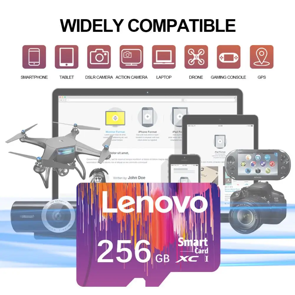 Lenovo 2TB Class 10 Memory Card 512GB SD Card 256GB Micro TF SD Card 128GB TF Flash Memory Card 1TB For Phone Camera Drone