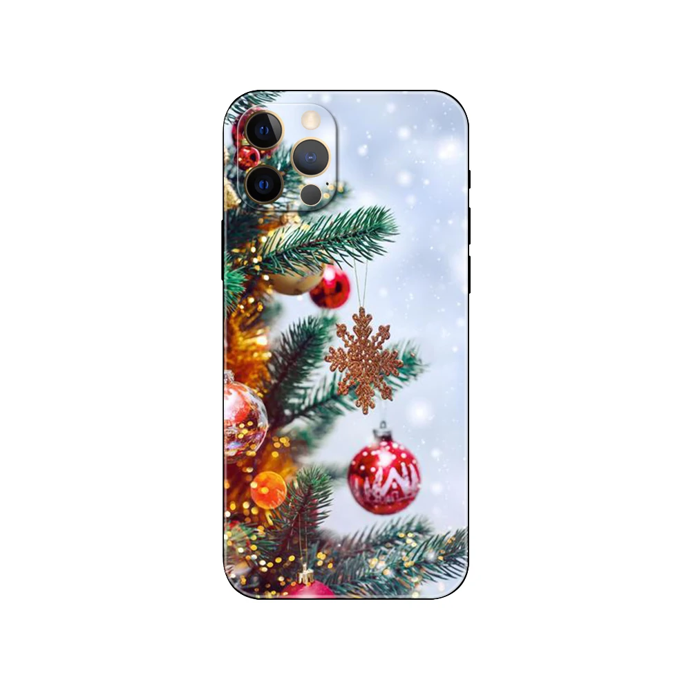 Christmas and New Year ，phone case for iphone，14 2020se 6 6s 7 8 plus x 10 XR XS 11 12 13 mini pro MAX soft black tpu back cover