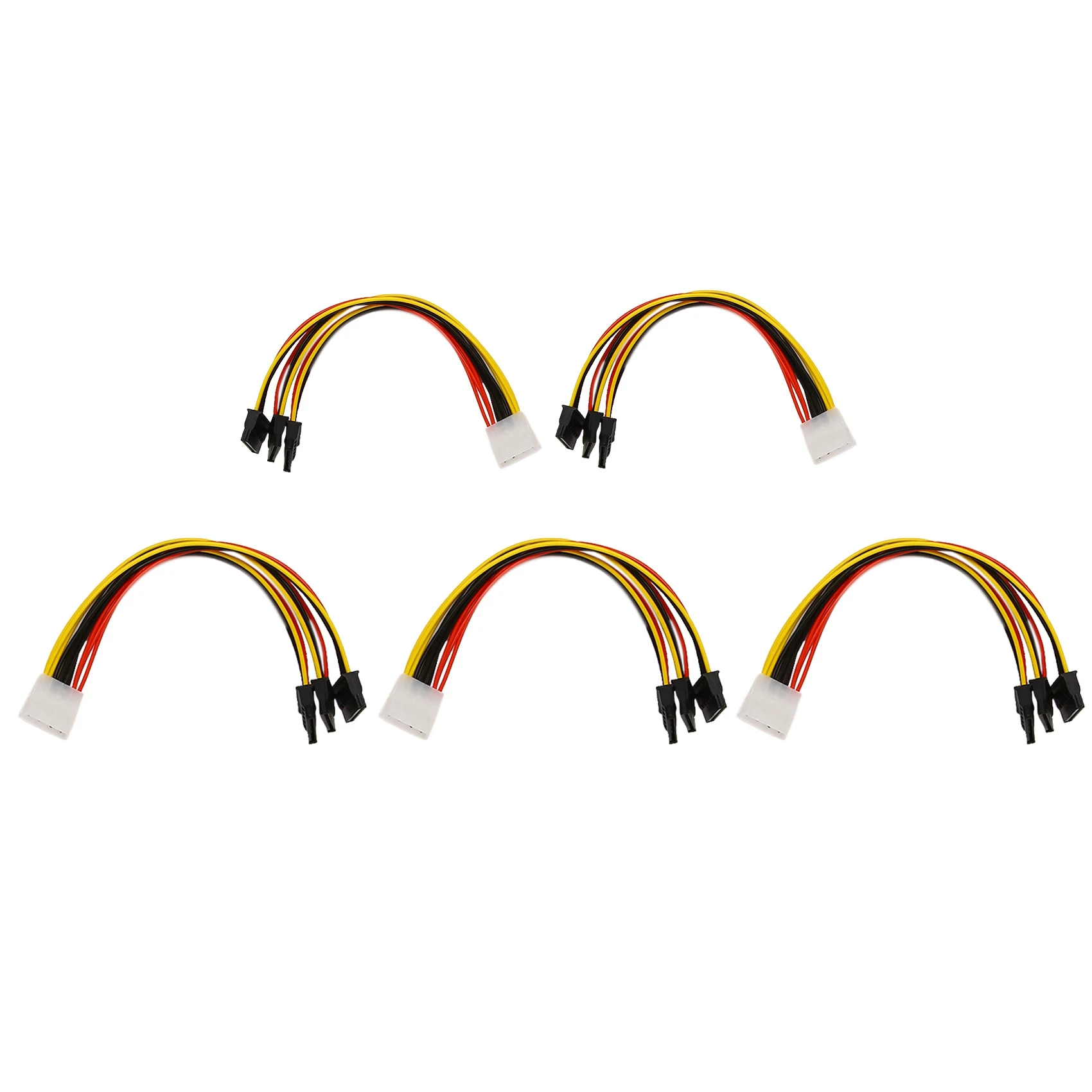 5PCS 4 Pin IDE Molex to 3 Serial ATA SATA Power Splitter Extension Cable Connectors Computer Connection and Plugin