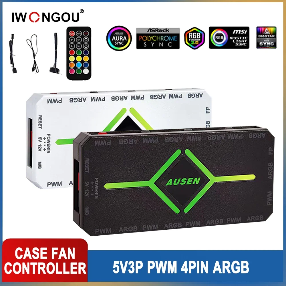 4Pin PWM ARGB المراقب المالي IWONGOU 5 فولت 3Pin كونترولادورا RGB مروحة الكمبيوتر التحكم عن بعد برودة لعلبة الكمبيوتر منظم الكمبيوتر العالمي