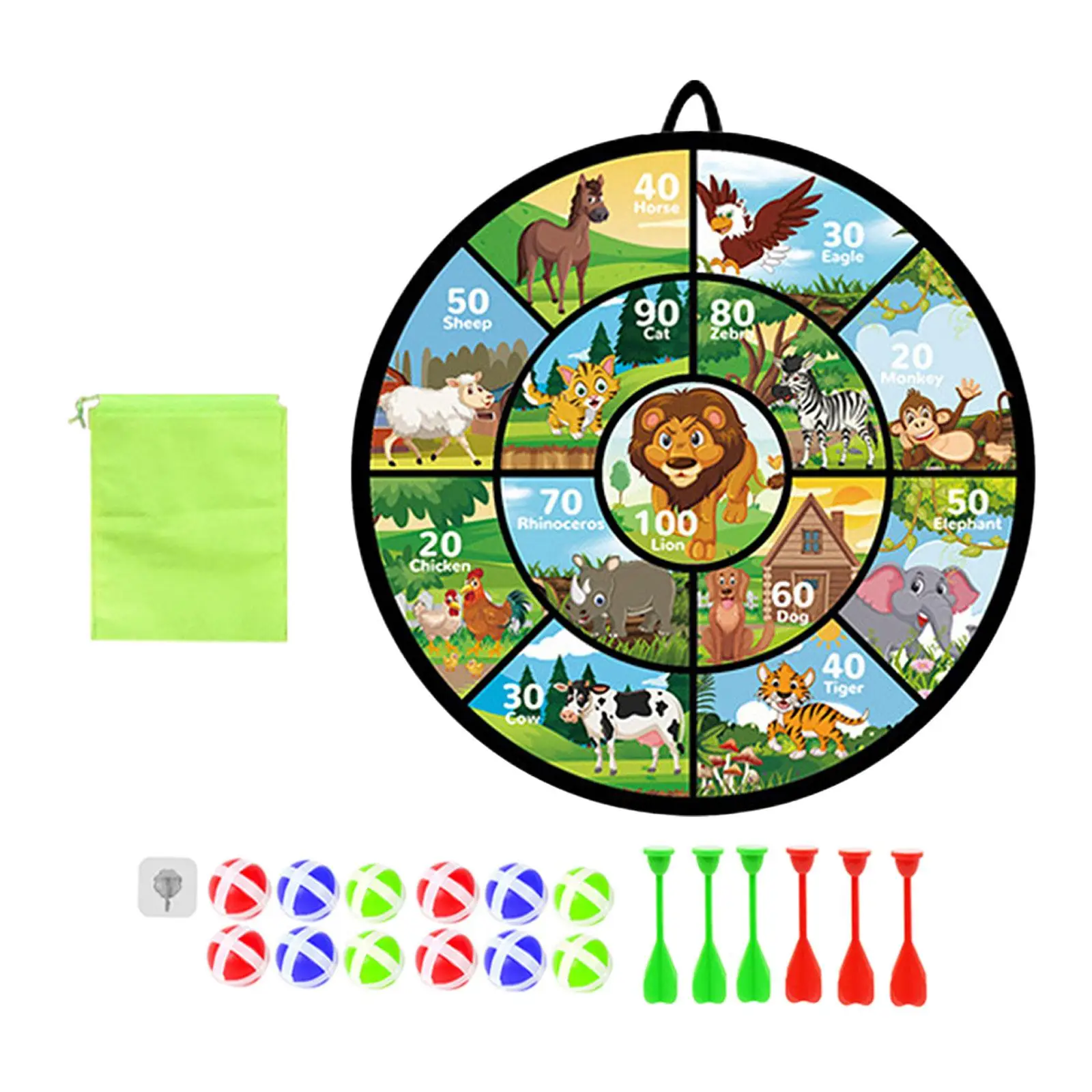 Dart Board for Kids Animal Theme Dart Games Dart Plate Set di giochi per freccette 29 \