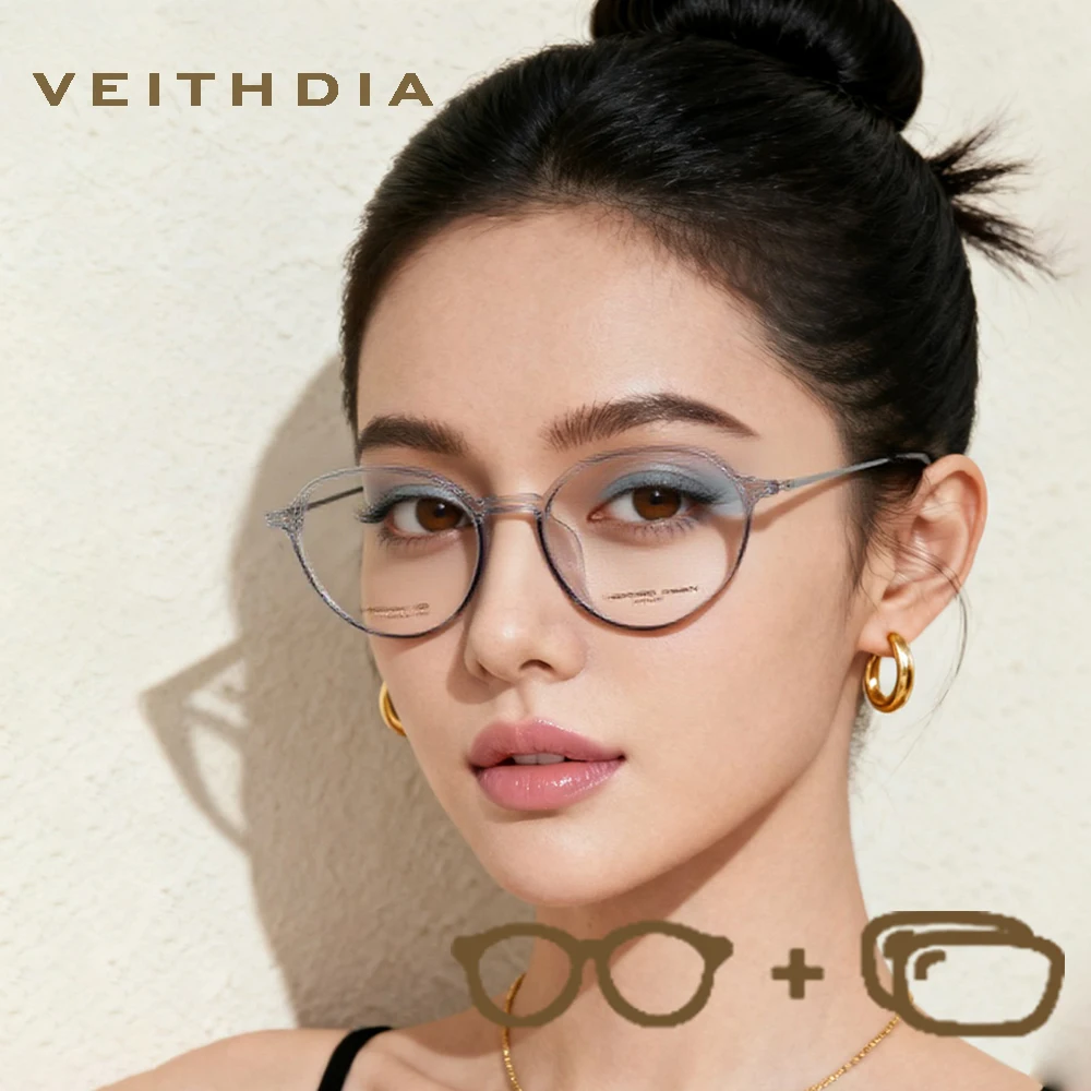 

VEITHDIA новые очки по рецепту на заказ, оптическая оправа из титанового сплава, очки для близорукости, мужские и женские компьютерные очки PJ7168