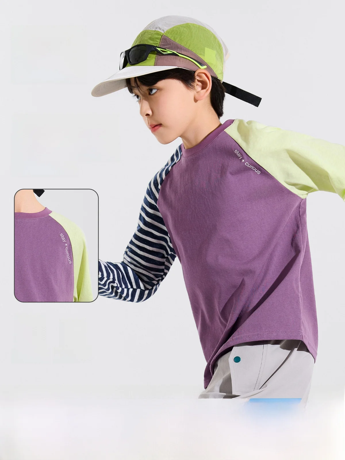 

Elastic Long Sleeve Boys T-Shirt Children's Spring New Style Bottoming Shirt Inner Wear Casual Loose Fit Cotton Blend Fabric