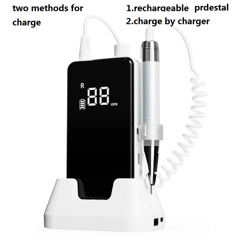 Oplaadbare draagbare borstelloze 40000 tpm sterke elektrische Efile gel ontwerp levering pedicure en manicure nagelvijlboormachine