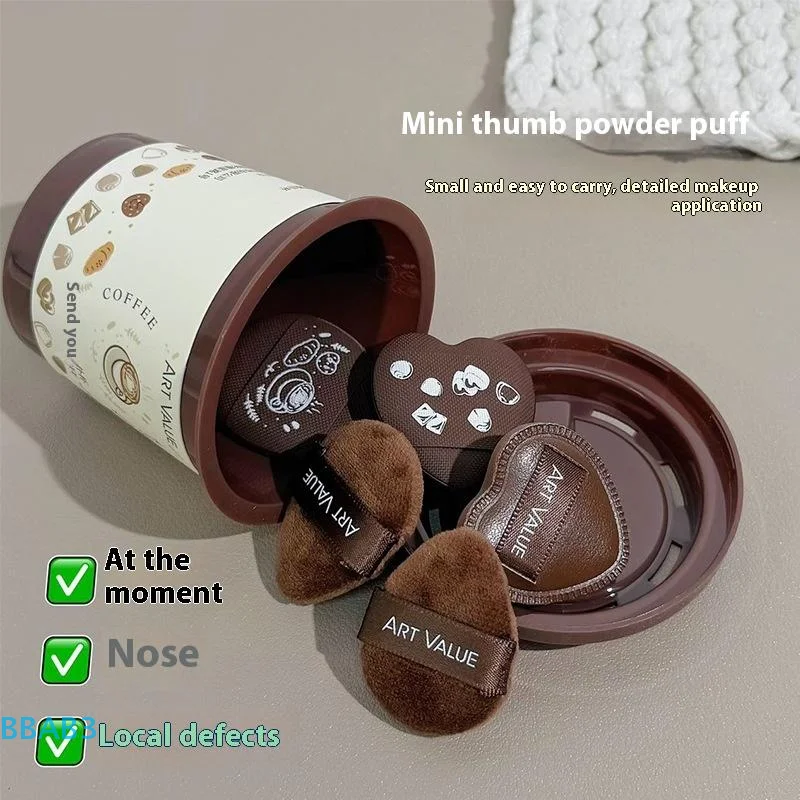 Set di 5 soffio per trucco morbido e carino con scatola di immagazzinaggio Accessorio per strumenti per trucco per fondotinta combinato asciutto e bagnato