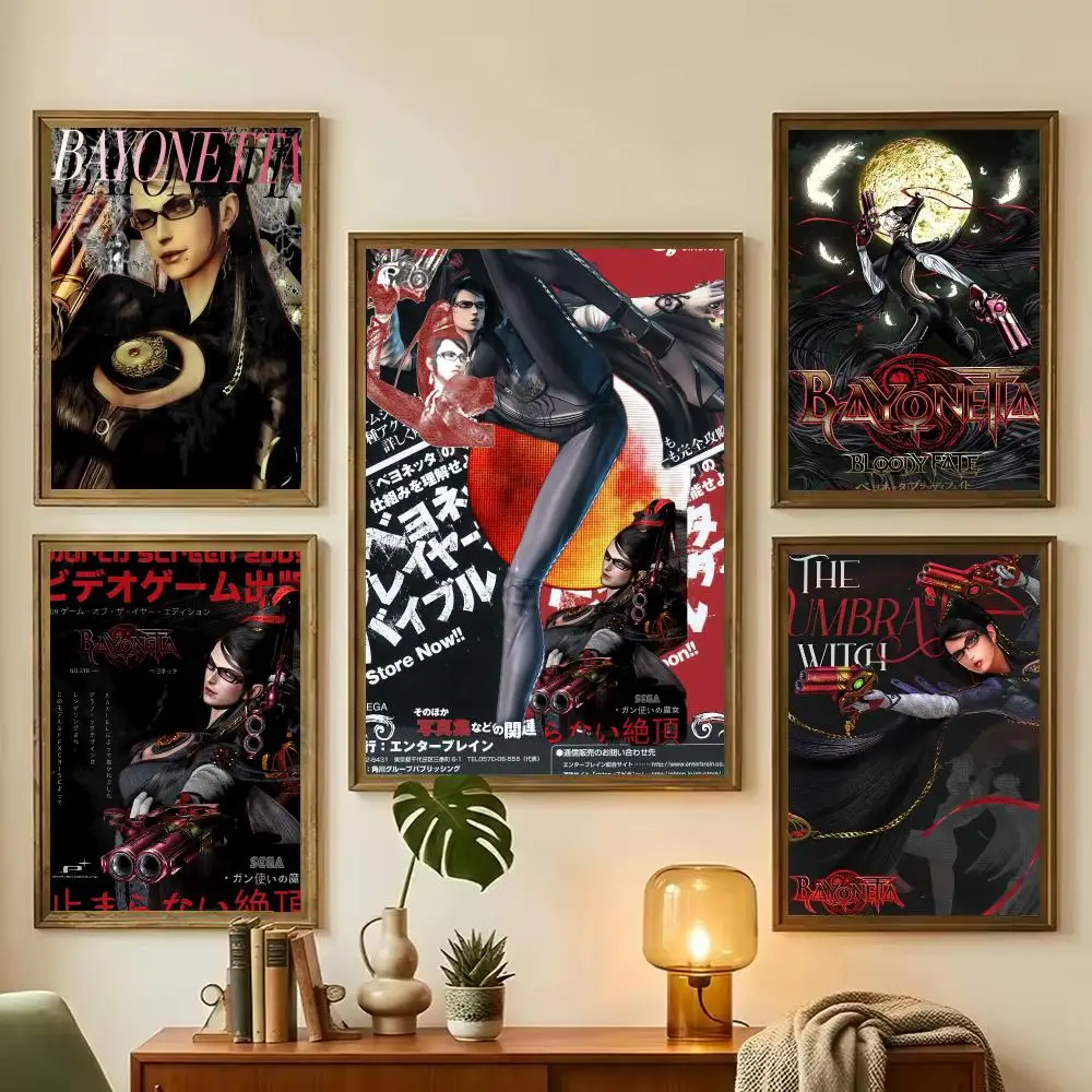Game B-Bayonetta Painting Calligraphy Stylish Wall Art Poster, Bedroom Living Room Home Decor Gift
