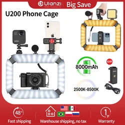 Ulanzi LED Ring Light para Smartphone, Vídeo Rig, Sapato Frio, Microfone, Tiktok, YouTube, U200, U-200, 2 em 1