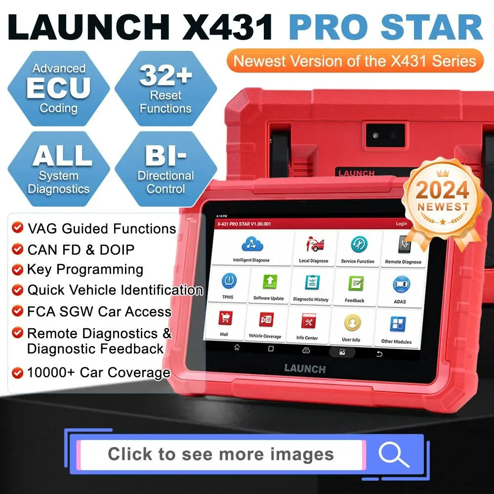 LAUNCH X-431 PRO STAR OBD2 Car Diagnostic Tools Active Test ECU Coding 37+ Reset Automotive Scanner With CANFD/DoIP/FCA/AutoAuth