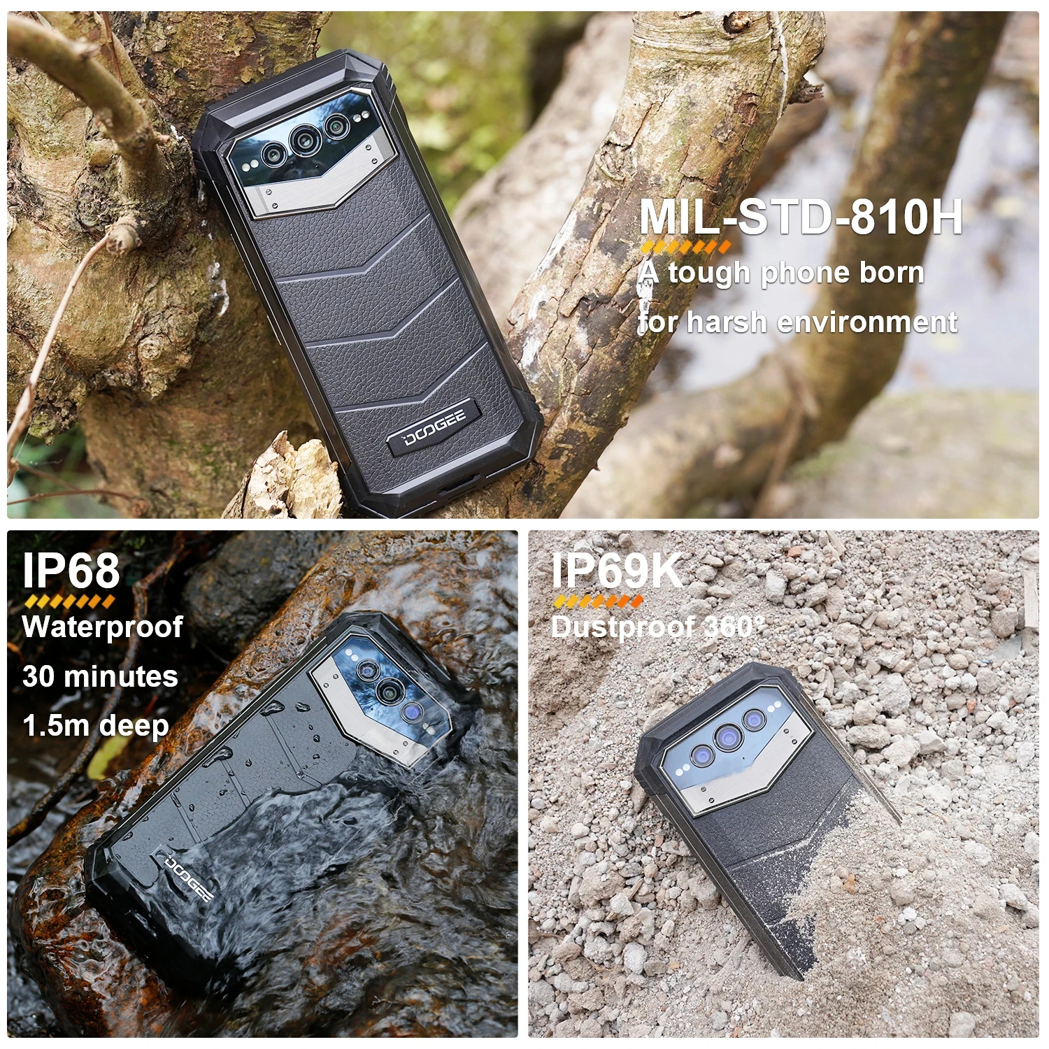 DOOGEE V Max 5G Rugged Phone 6.58" 120Hz Dimensity 1080 Hi-Res 108MP AI Main Camera 12GB RAM 256GB ROM 22000mAh