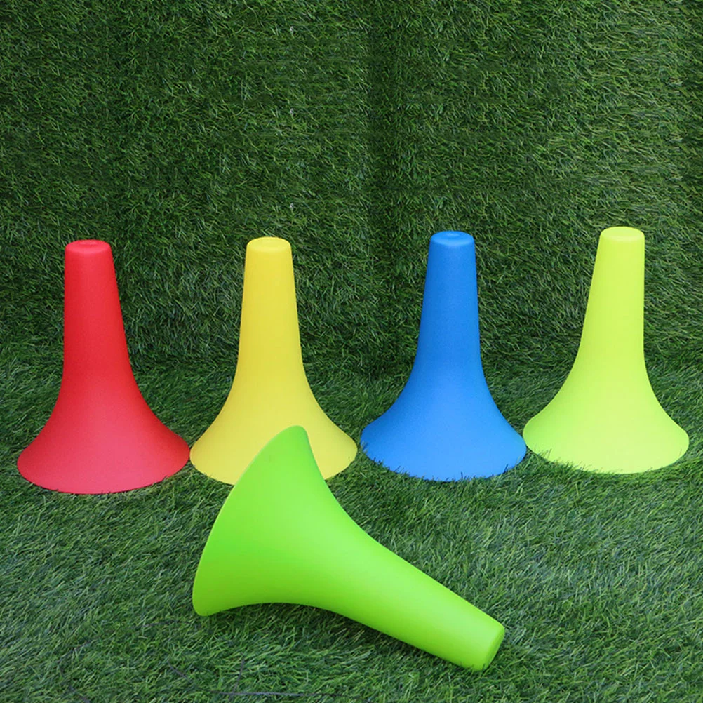 5 Pcs Football Training Logo Mini Roadblock Sign Tools Sports Plastic Horn Shaped Marker Bucket Accessory Obstacle