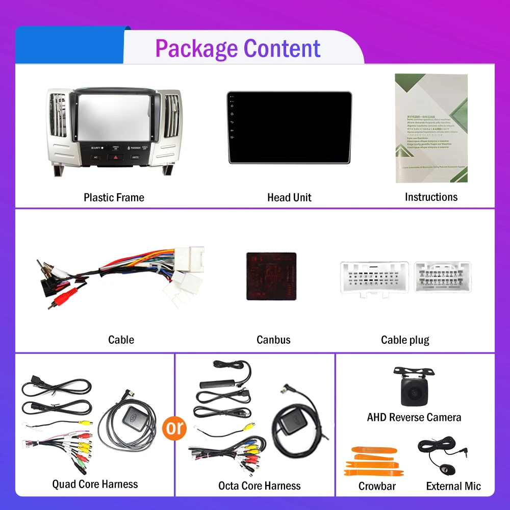 

2Din Android Car Radio For Lexus RX-300 2003-2009 Audio Multimedia Player Carplay GPS Navigation Stereo Audio Head Unit Carplay