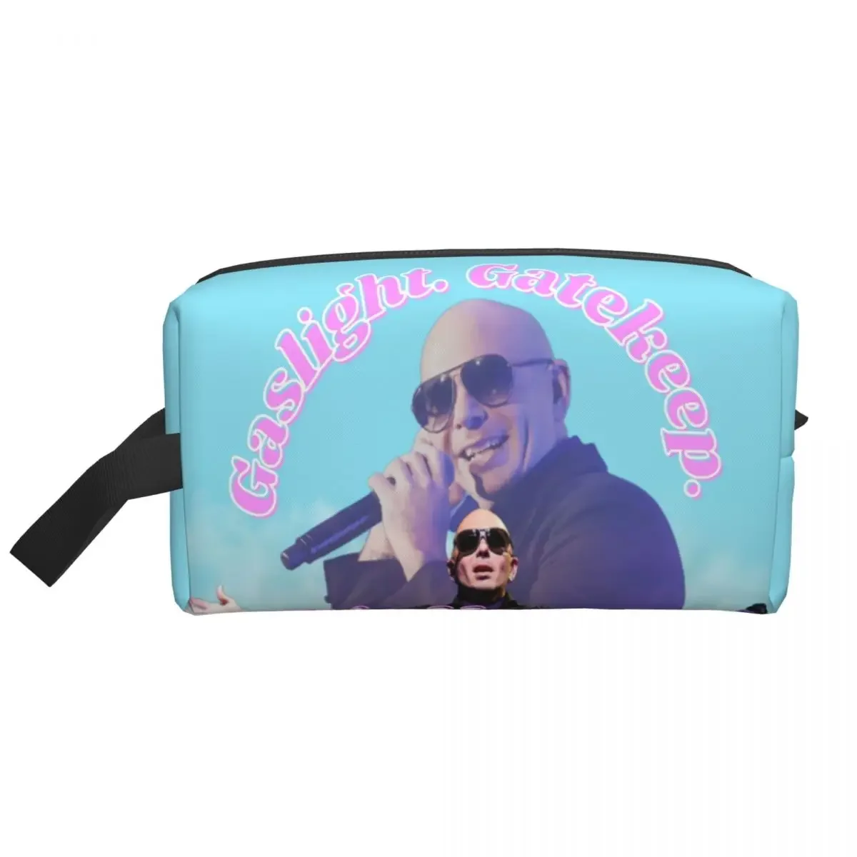 Cute Mr Worldwide Says To Girlboss Travel Toiletry Bag Women Pitbull Cosmetic Makeup Bag Beauty Storage Dopp Kit