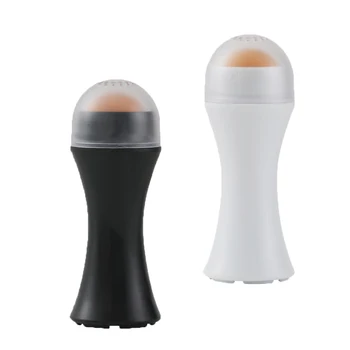 顔油吸収ローラー天然火山石顔毛穴クリーニング油除去マッサージボディスティックメイクアップ顔スキンケアツール