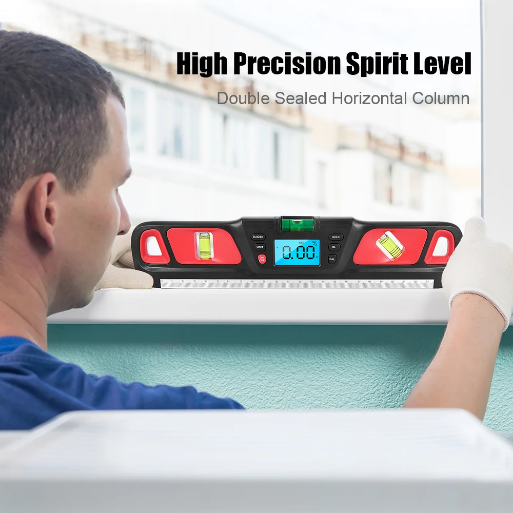 Bubble Electric Level Protractor 360 degree Angle Finder Digital Spirit level Inclinometer Horizontal Scale Ruler