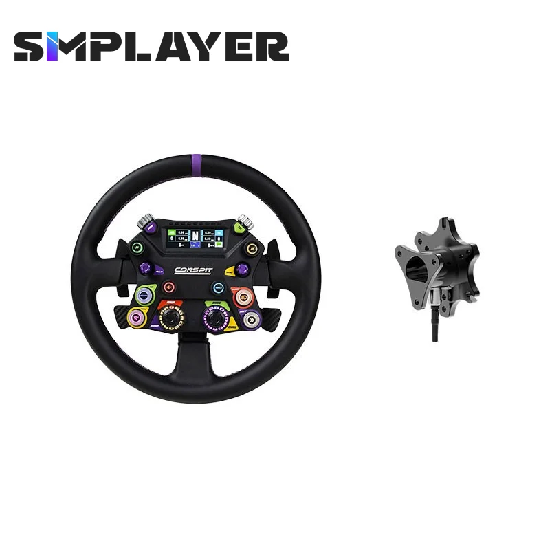 

Simplayer CONSPIT 310 APEX Sim Racing Wheel Рулевое колесо с обратной связью и 2,99-дюймовый ЖК-дисплей + авиационная вилка Фланец
