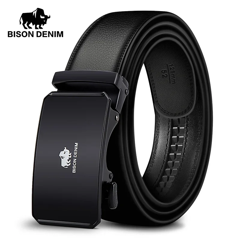 

BISON DENIM Belt For Men Business Genuine Leather Male Belts Luxury Brand Automatic Alloy Buckle Men's Strap High Quality 2023