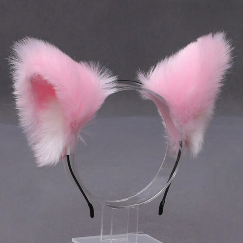 Cute Anime Cat Fox Fur Ear Hair Hoops Hairband Cosplay Hair Band Halloween Christmas Headbands Headwear Hair Accessories