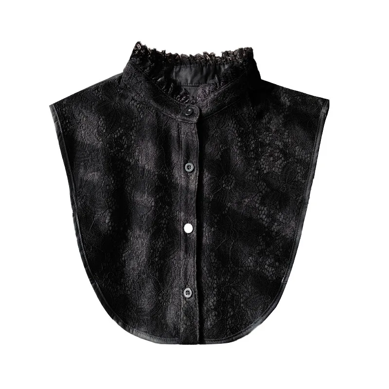 Picture 6: Vintage Lace Stand Collar Fake Collar,Cotton Detachable Peter Pan Collar for Sweaters Shirt,Feminine Victorian Style Lace Collar