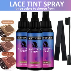 Impermeável Lace Tint Spray para Peruca, Brown Styling Espuma, Private Label Peruca Acessórios, 3 Cores, 100ml