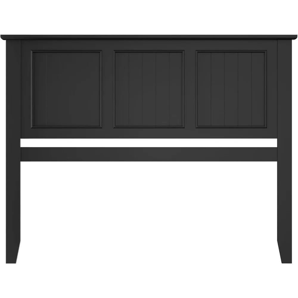 

Antique Style Wood Headboard Queen Size, Modern Headboard with Vintage Wood Frame, Bedroom Furniture (Black)