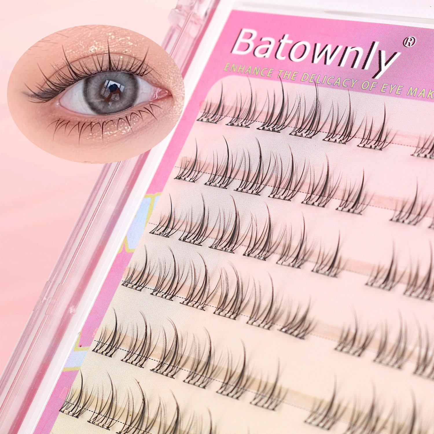 120Pcs Self-adhesive Cluster Sunflower Single Cluster DIY False Eyelashes Natural Trilogy Glue Free False Eyelashes with Tweezer