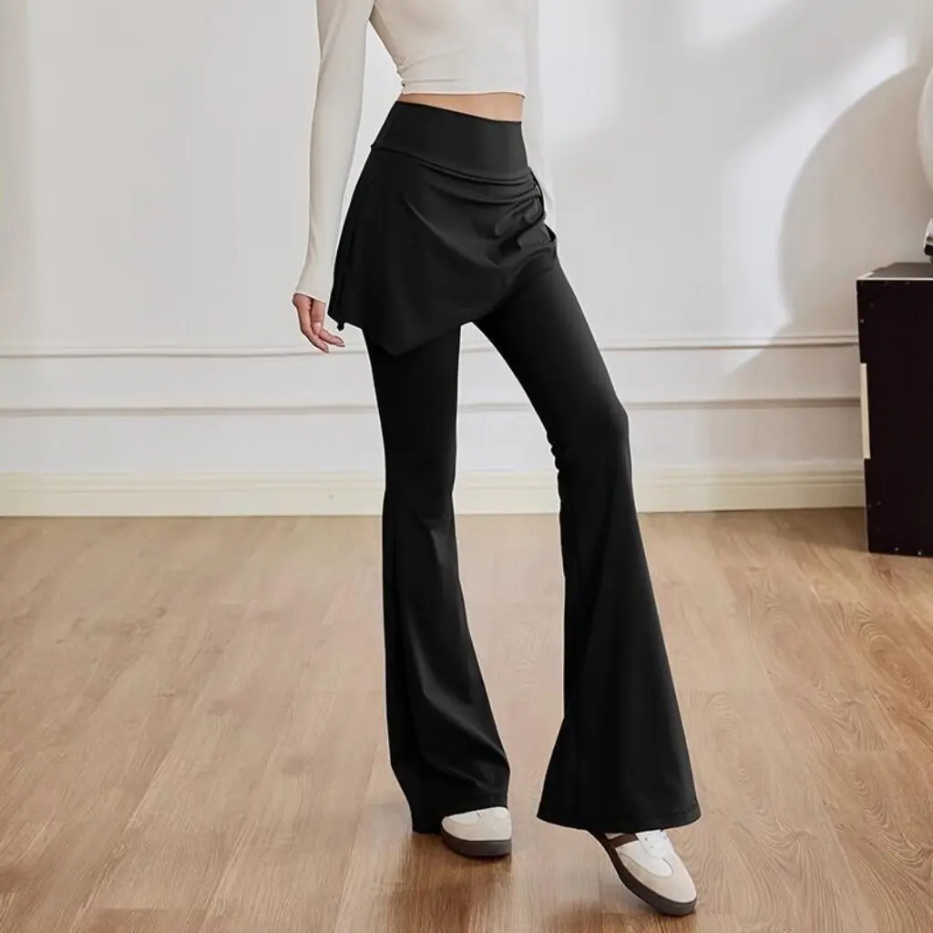 

High Waist Small Yoga Skirt with Drawstring Fitness Running Sports Pants Two-Piece Set Fake Two-Piece Hair Accessory