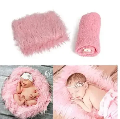 3PCS Newborn Baby Photography Props DIY Newborn Wraps Photography Mat Blanket for Baby Boys and Girls Long Ripple Wrap